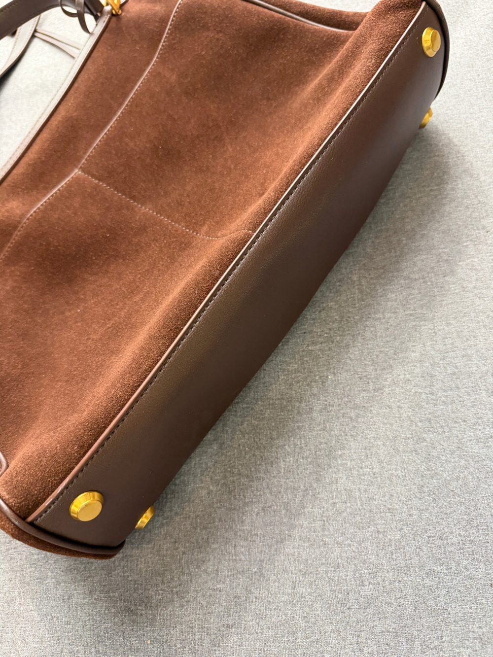 Suede Leather Tote Bag Frosted Cowhide High-Grade Capacity Shoulder Bag - Picture 8 of 10